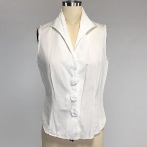 Anne Fontaine White Sleeveless Dress Top